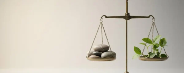 Représentation symbolique de l'équilibre entre sécurité et performance dans la gestion d'un portefeuille d'investissement