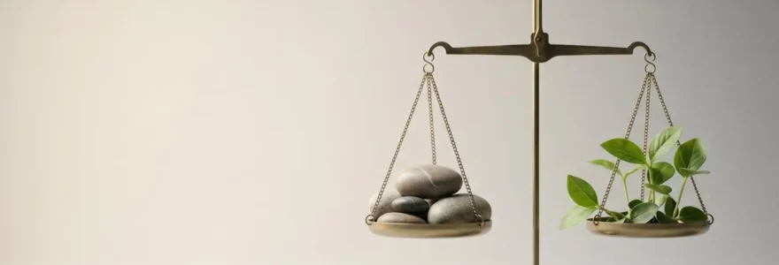 Représentation symbolique de l'équilibre entre sécurité et performance dans la gestion d'un portefeuille d'investissement