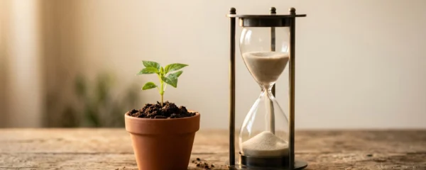 Représentation symbolique du temps qui passe et de l'anticipation financière pour l'assurance vie