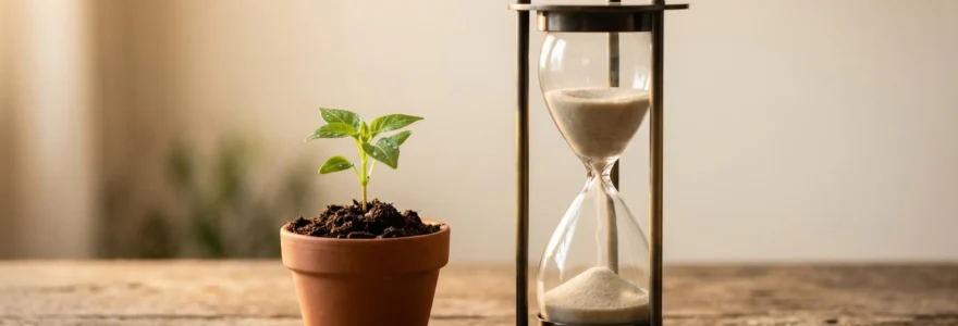 Représentation symbolique du temps qui passe et de l'anticipation financière pour l'assurance vie
